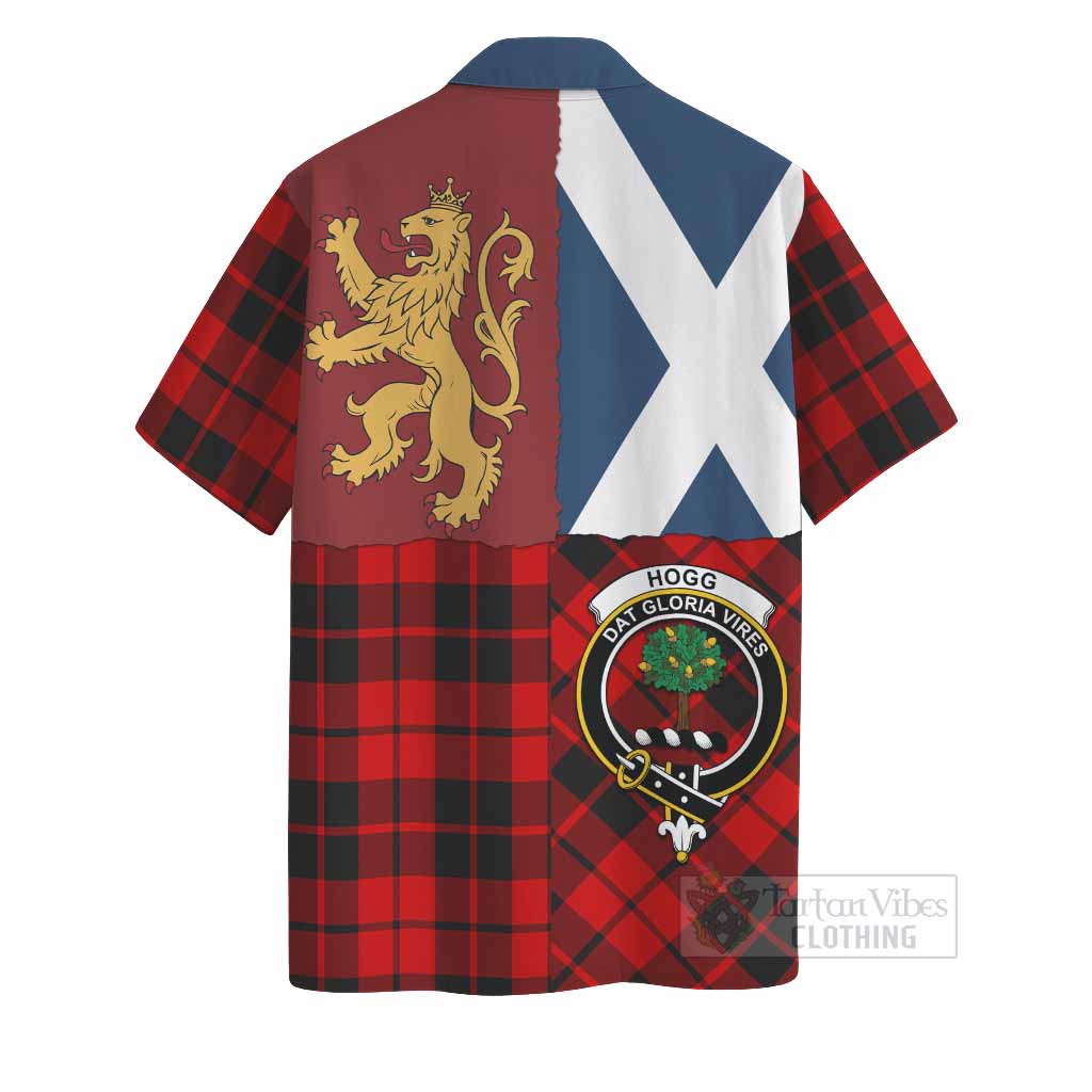 Hogg (Hog) Crest Tartan Hawaiian Shirt with Lion Rampant Saltire Style