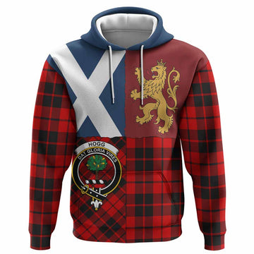 Hogg (Hog) Crest Tartan Hoodie with Lion Rampant Saltire Style