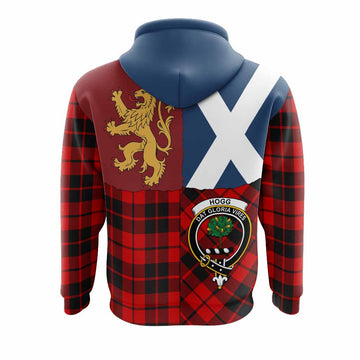 Hogg (Hog) Crest Tartan Hoodie with Lion Rampant Saltire Style