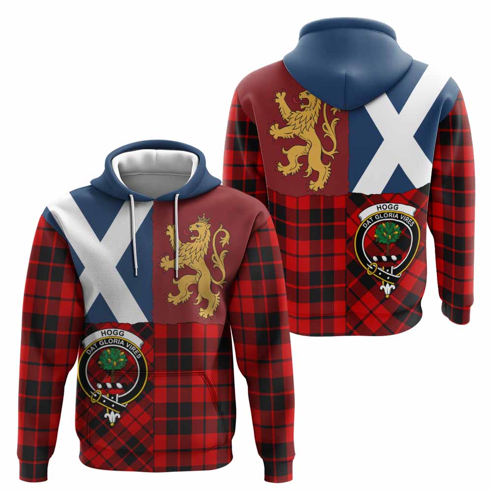 Hogg (Hog) Crest Tartan Hoodie with Lion Rampant Saltire Style