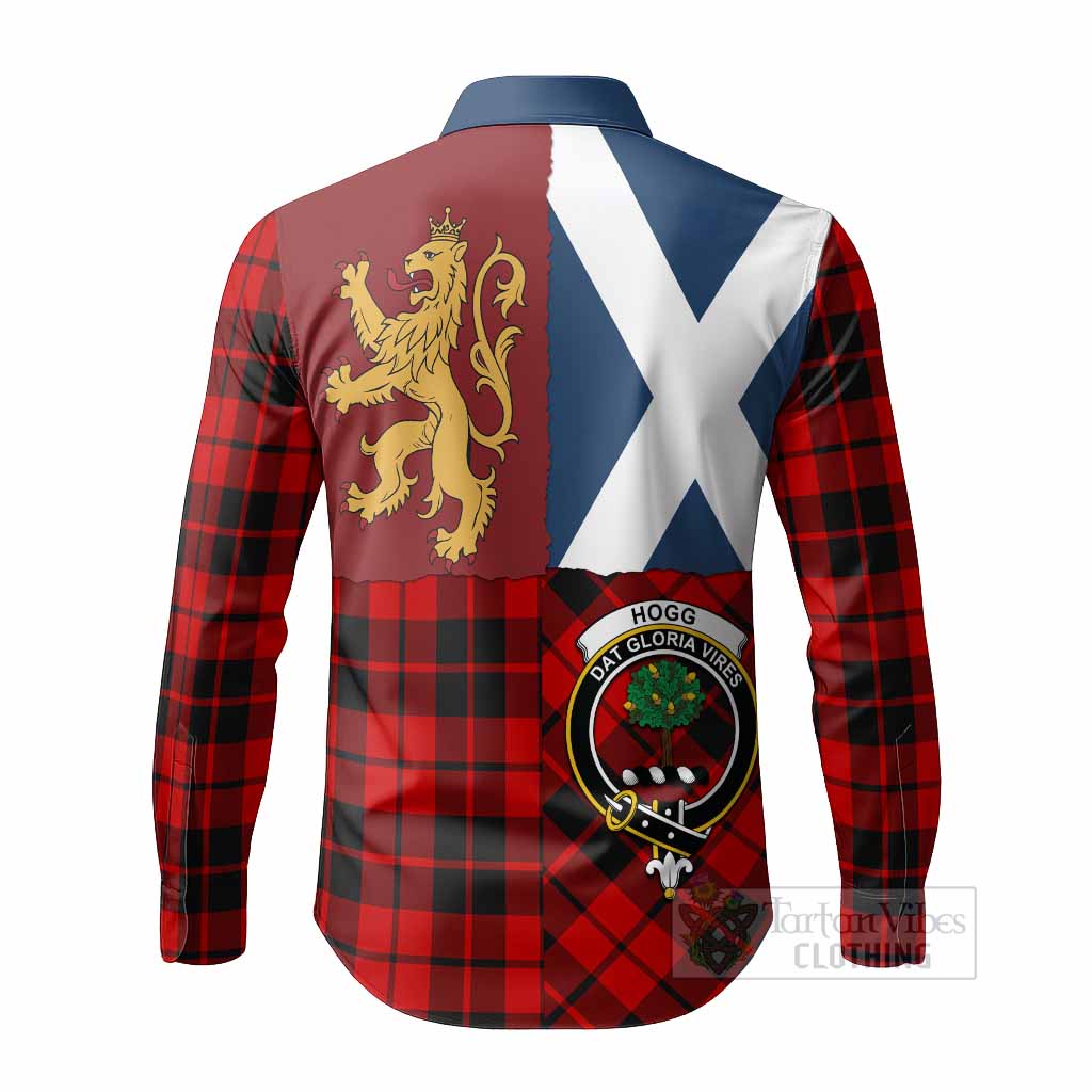 Hogg (Hog) Crest Tartan Long Sleeve Button Shirts with Lion Rampant Saltire Style
