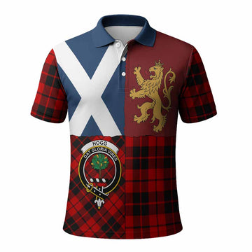 Hogg (Hog) Crest Tartan Polo Shirt with Lion Rampant Saltire Style