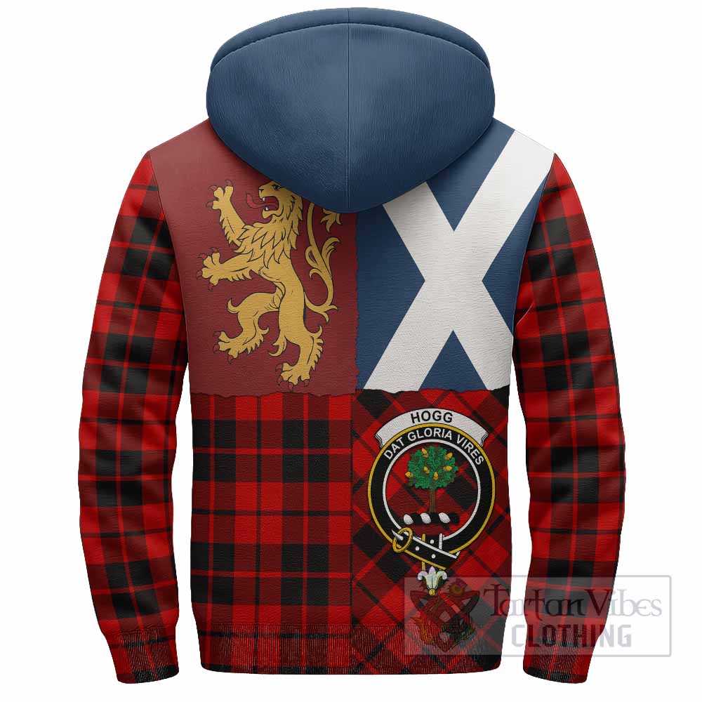 Hogg (Hog) Crest Tartan Sherpa Hoodie with Lion Rampant Saltire Style
