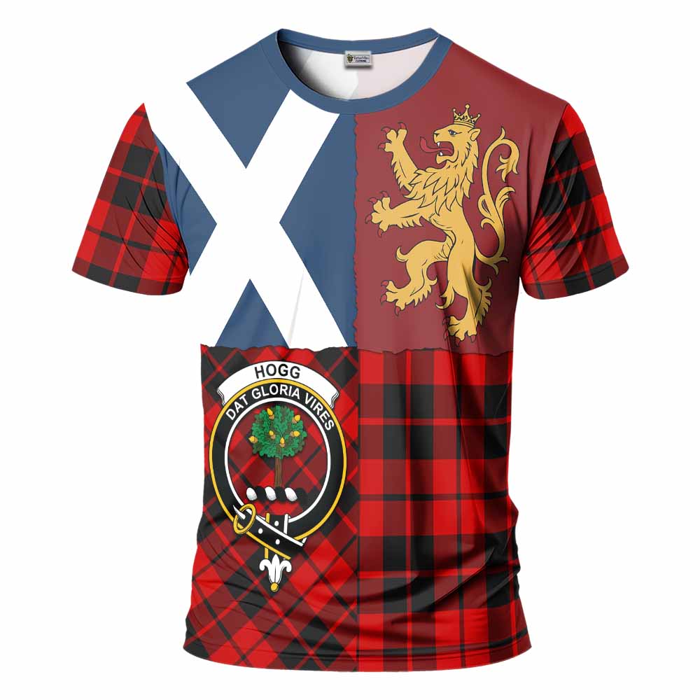 Hogg (Hog) Crest Tartan T-Shirt with Lion Rampant Saltire Style