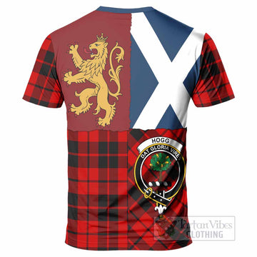 Hogg (Hog) Crest Tartan T-Shirt with Lion Rampant Saltire Style