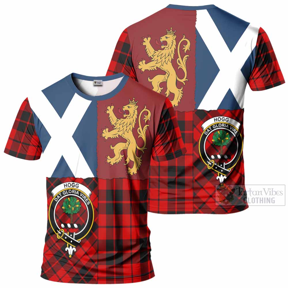 Hogg (Hog) Crest Tartan T-Shirt with Lion Rampant Saltire Style