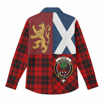 Hogg (Hog) Crest Tartan Women Casual Shirt with Lion Rampant Saltire Style