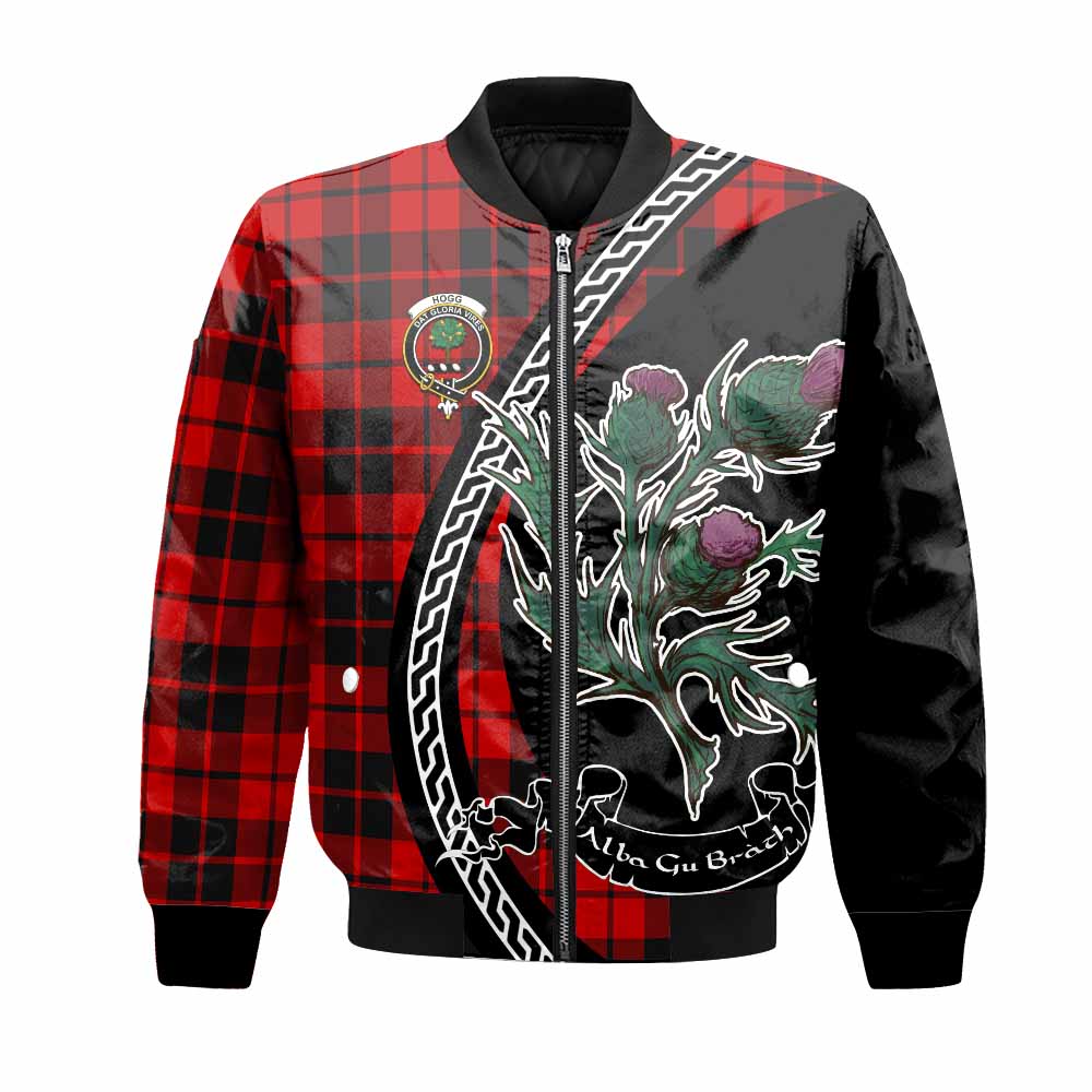 Hogg (Hog) Family Crest Tartan Bomber Jacket Alba Thistle Inspired - Tartan Vibes Clothing