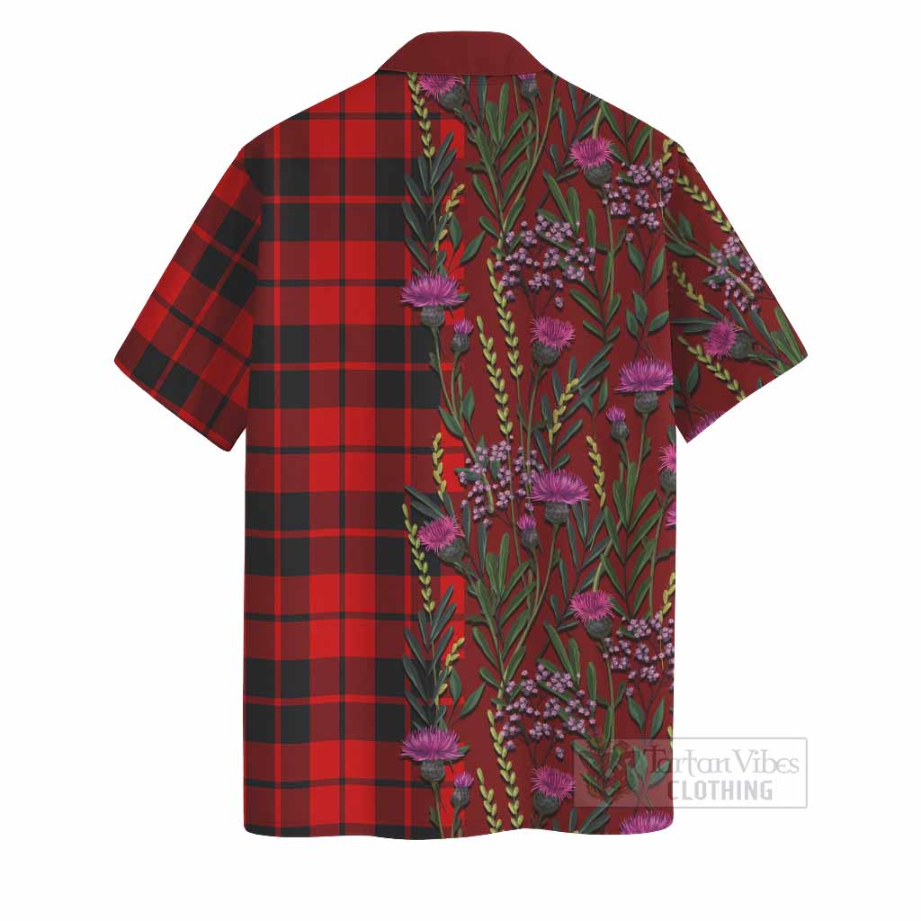 Hogg (Hog) Family Crest Tartan Hawaiian Shirt Scottish Thistle Flower Pattern Half Style - Tartan Vibes Clothing