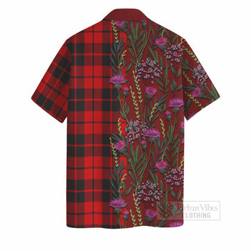 Hogg (Hog) Family Crest Tartan Hawaiian Shirt Scottish Thistle Flower Pattern Half Style