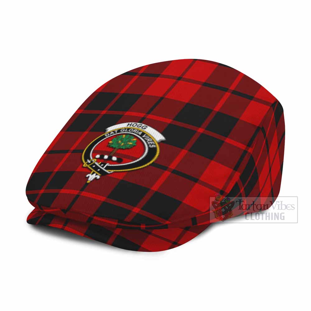 Hogg (Hog) Family Crest Tartan Jeff Cap, Tartan Flat Cap
