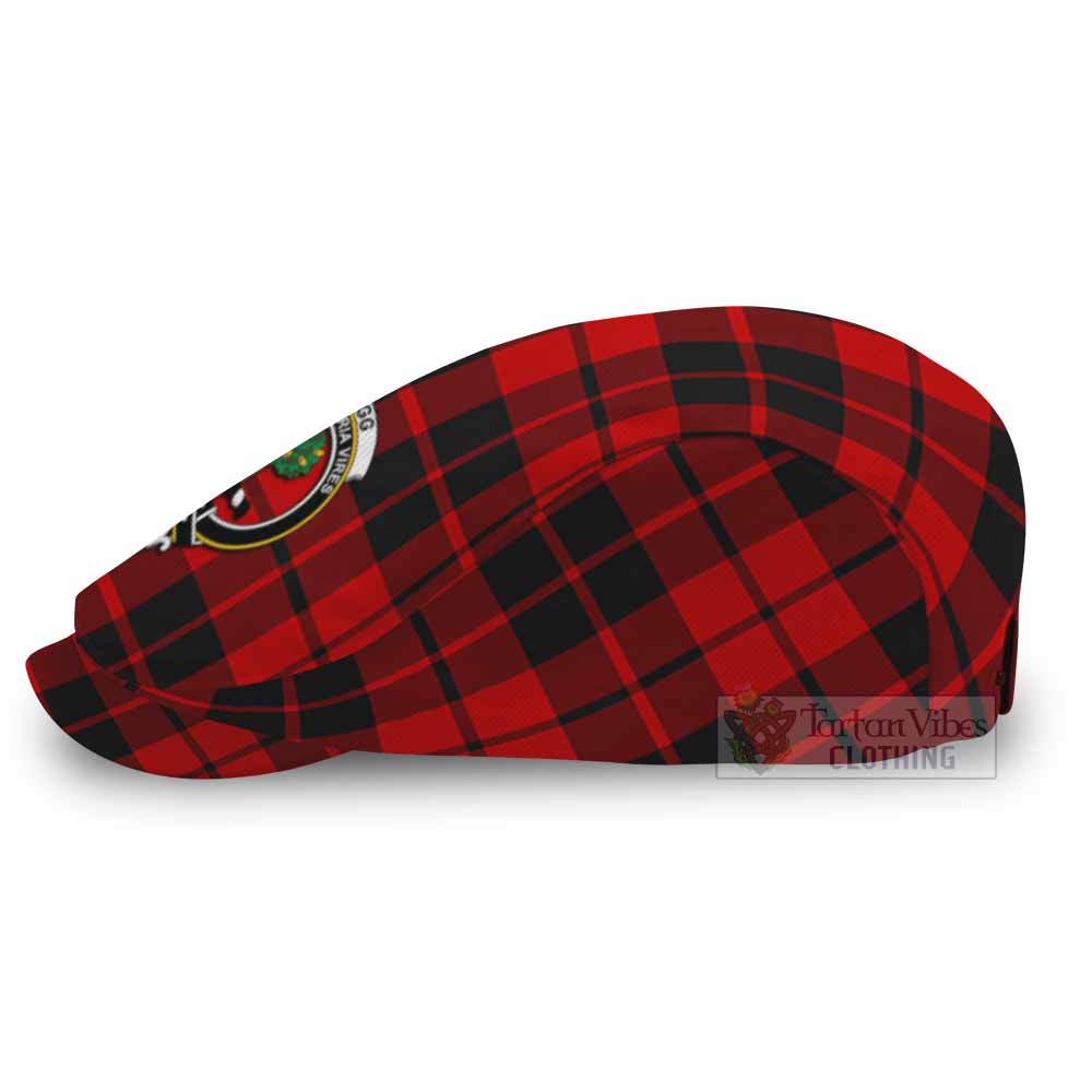 Hogg (Hog) Family Crest Tartan Jeff Cap, Tartan Flat Cap