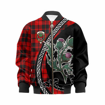 Hogg (Hog) Family Crest Tartan Kid Bomber Jacket Alba Thistle Inspired