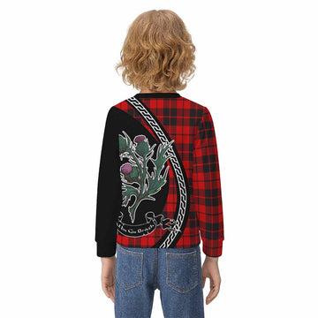 Hogg (Hog) Family Crest Tartan Kid Knitted Sweatshirt Alba Thistle Inspired