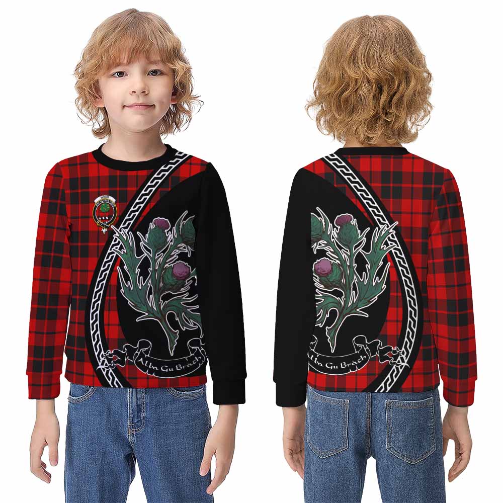 Hogg (Hog) Family Crest Tartan Kid Knitted Sweatshirt Alba Thistle Inspired - Tartan Vibes Clothing