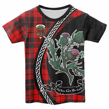 Hogg (Hog) Family Crest Tartan Kid T-shirt Alba Thistle Inspired - Tartan Vibes Clothing