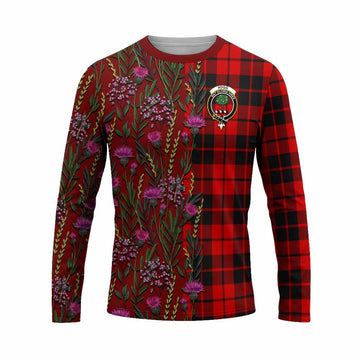 Hogg (Hog) Family Crest Tartan Long Sleeve T-Shirt Scottish Thistle Flower Pattern Half Style - Tartan Vibes Clothing