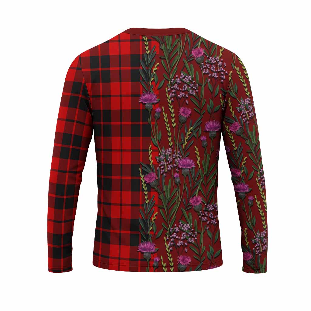 Hogg (Hog) Family Crest Tartan Long Sleeve T-Shirt Scottish Thistle Flower Pattern Half Style - Tartan Vibes Clothing