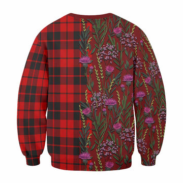 Hogg (Hog) Family Crest Tartan Sweatshirt Scottish Thistle Flower Pattern Half Style