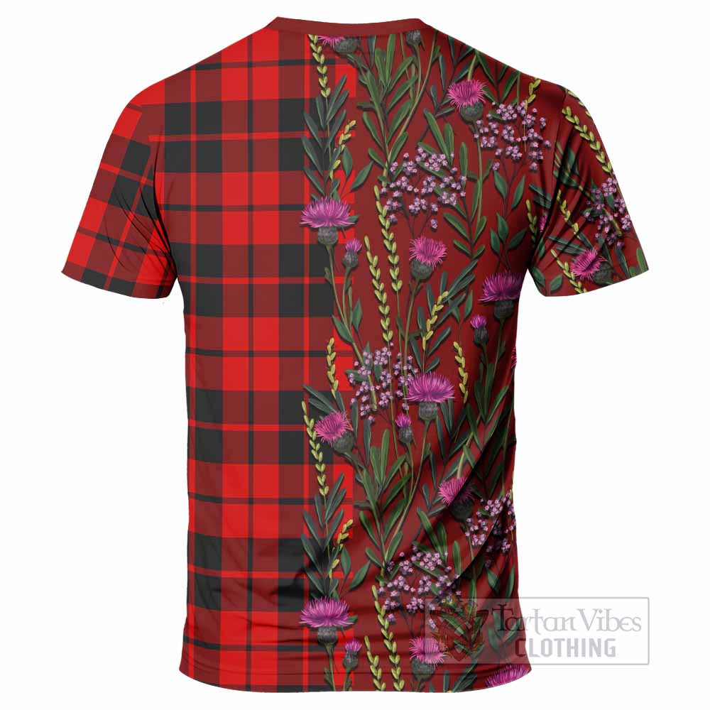 Hogg (Hog) Family Crest Tartan T-Shirt Scottish Thistle Flower Pattern Half Style - Tartan Vibes Clothing