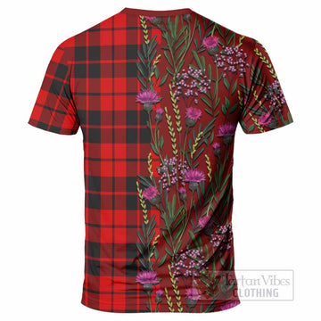 Hogg (Hog) Family Crest Tartan T-Shirt Scottish Thistle Flower Pattern Half Style