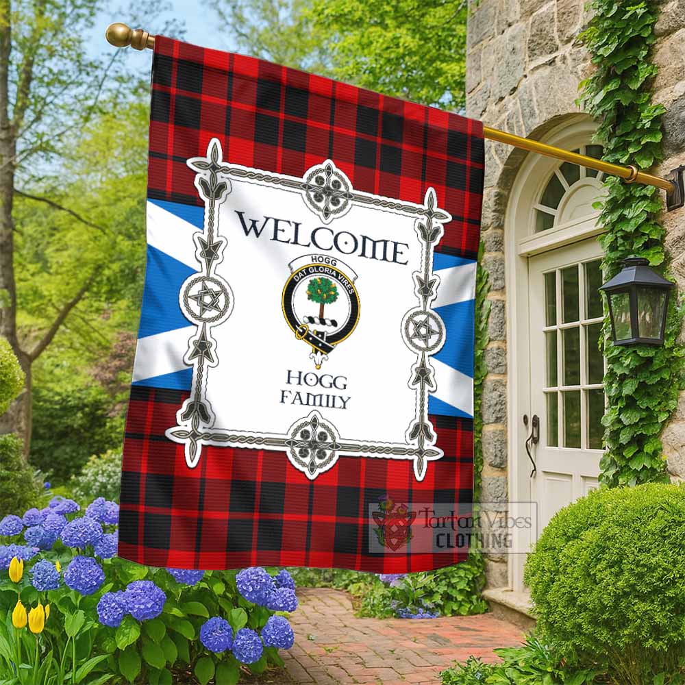 Hogg (Hog) Family Crest Tartan Welcome Garden Flag Saltire Harmony Style - Tartan Vibes Clothing