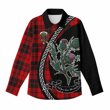Hogg (Hog) Family Crest Tartan Women Casual Shirt Alba Thistle Inspired