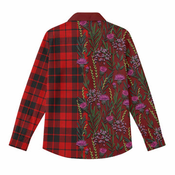 Hogg (Hog) Family Crest Tartan Women Casual Shirt Scottish Thistle Flower Pattern Half Style