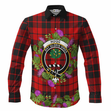 Hogg (Hog) Scotland Tartan Crest Thistle Heritage Long Sleeve Button Shirts