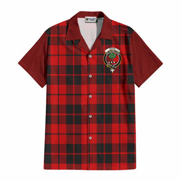Hogg (Hog) Tartan Accent Cotton Hawaiian Shirt with Family Crest