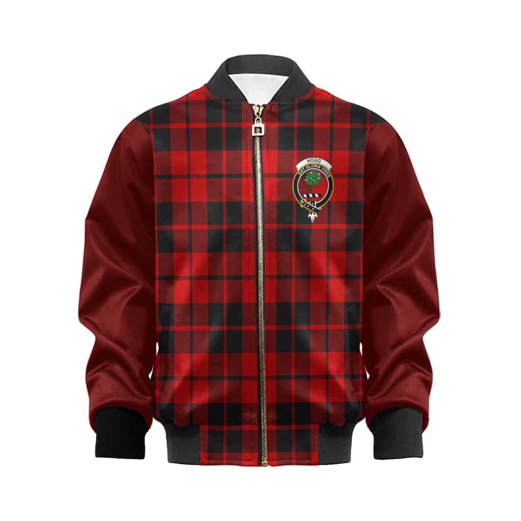 Hogg (Hog) Tartan Accent Kid Bomber Jacket with Family Crest