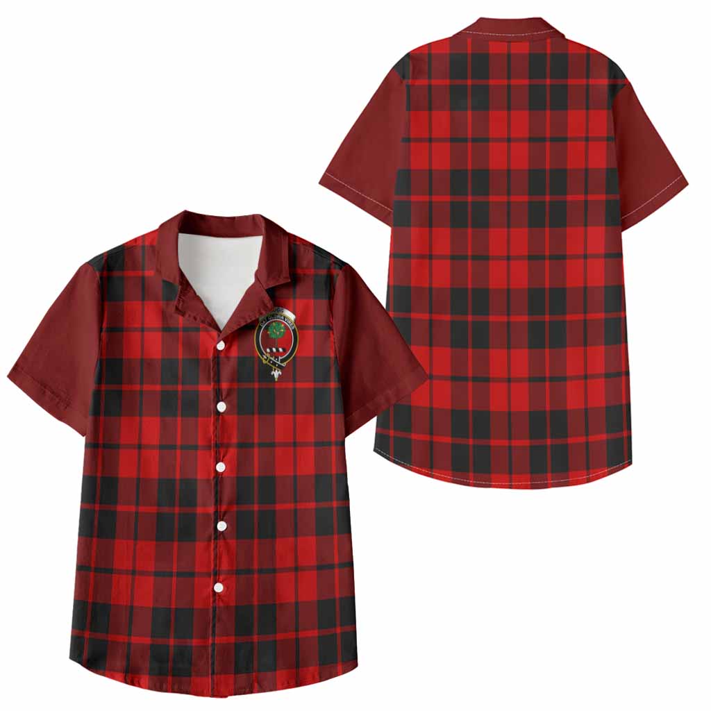Hogg (Hog) Tartan Accent Kid Hawaiian Shirt with Family Crest