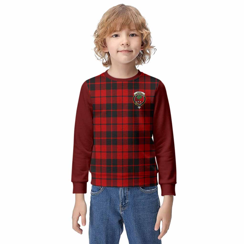 Hogg (Hog) Tartan Accent Kid Knitted Sweatshirt with Family Crest