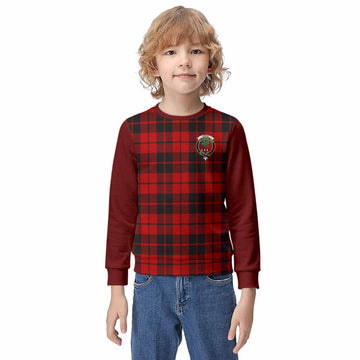Hogg (Hog) Tartan Accent Kid Knitted Sweatshirt with Family Crest