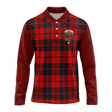 Hogg (Hog) Tartan Accent Long Sleeve Polo Shirt with Family Crest