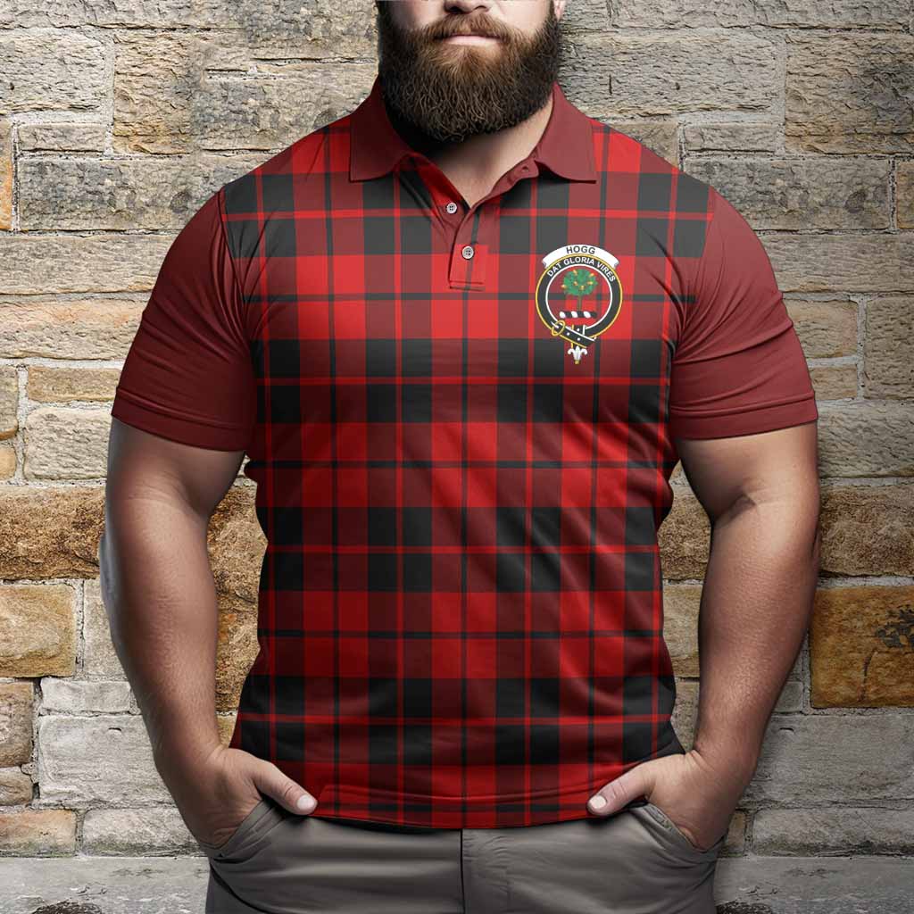 Hogg (Hog) Tartan Accent Polo Shirt with Family Crest