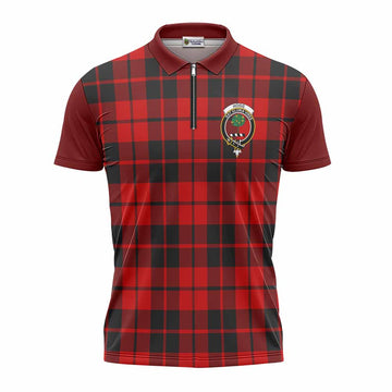 Hogg (Hog) Tartan Accent Zipper Polo Shirt with Family Crest