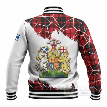 Hogg (Hog) Tartan Baseball Jacket with Family Crest and Lion Rampant Grunge Style