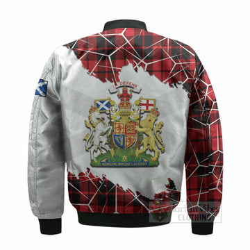 Hogg (Hog) Tartan Bomber Jacket with Family Crest and Lion Rampant Grunge Style