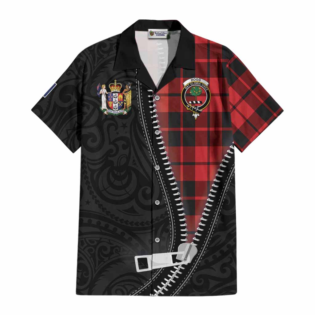Hogg (Hog) Tartan Cotton Hawaiian Shirt New Zealand Pattern Unique Zipper Stylized