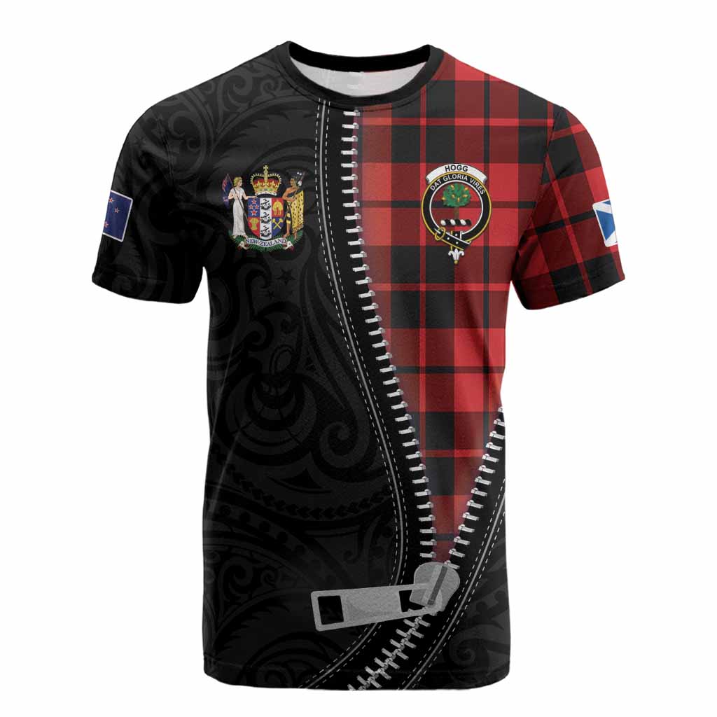 Hogg (Hog) Tartan Cotton T-shirt New Zealand Pattern Unique Zipper Stylized