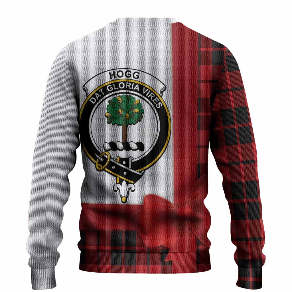 Hogg (Hog) Tartan Crest Christmas Christmas Ugly Sweater Highland Cow Bagpipes Coquette Bow Style