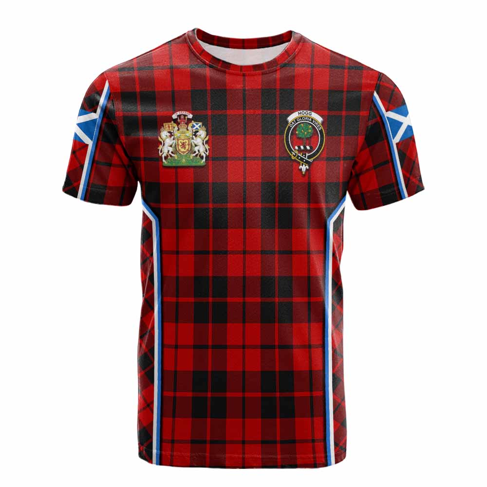 Hogg (Hog) Tartan Crest Cotton T-shirt Scotland Coat of Arm Flag Style - Tartan Vibes Clothing