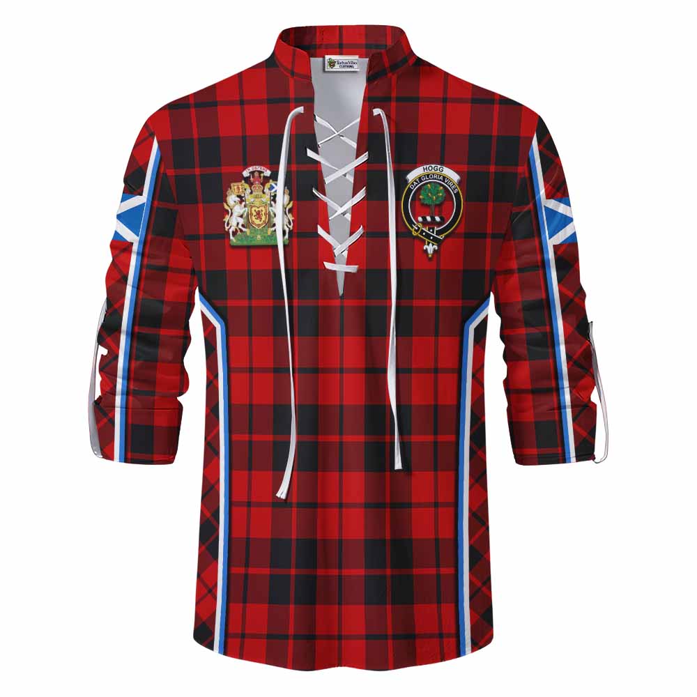 Hogg (Hog) Tartan Crest Ghillie Kilt Shirt Scotland Coat of Arm Flag Style - Tartan Vibes Clothing