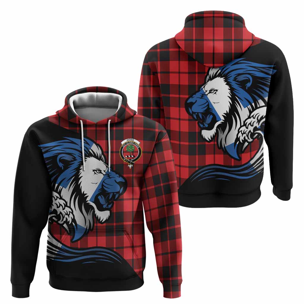 Hogg (Hog) Tartan Crest Hoodie Scottish Golden Lions Wave Flow
