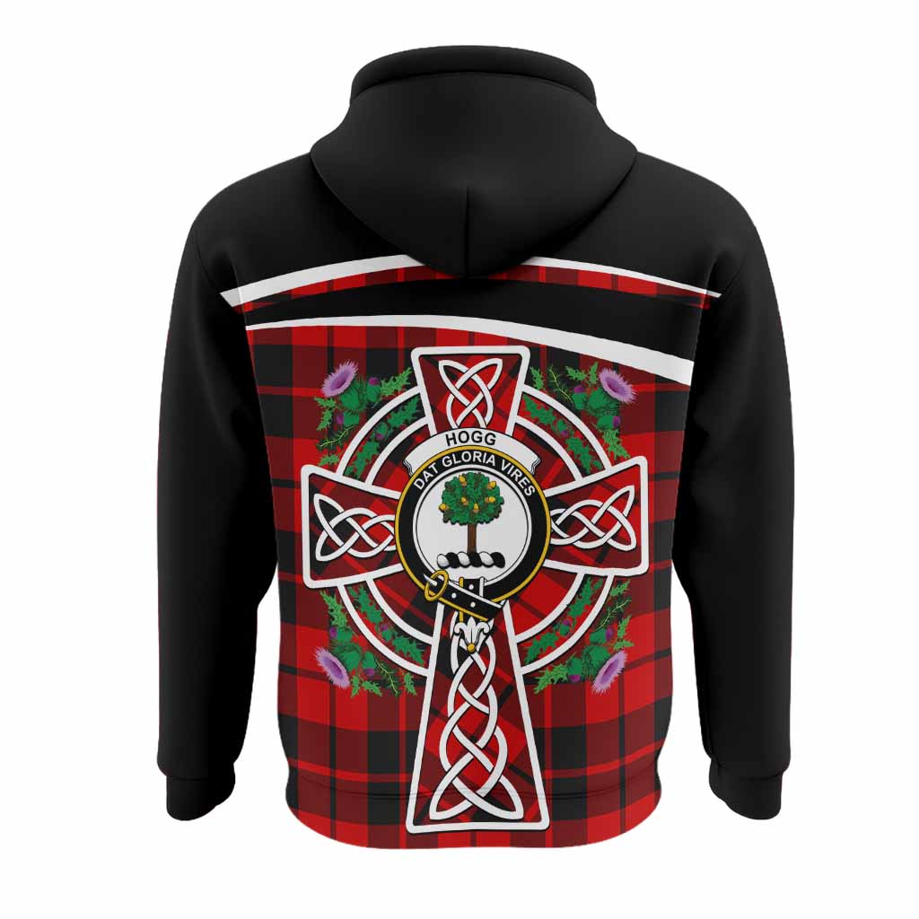 Hogg (Hog) Tartan Crest Hoodie Scottish Thistle Celtic Cross Alba Gu Brath