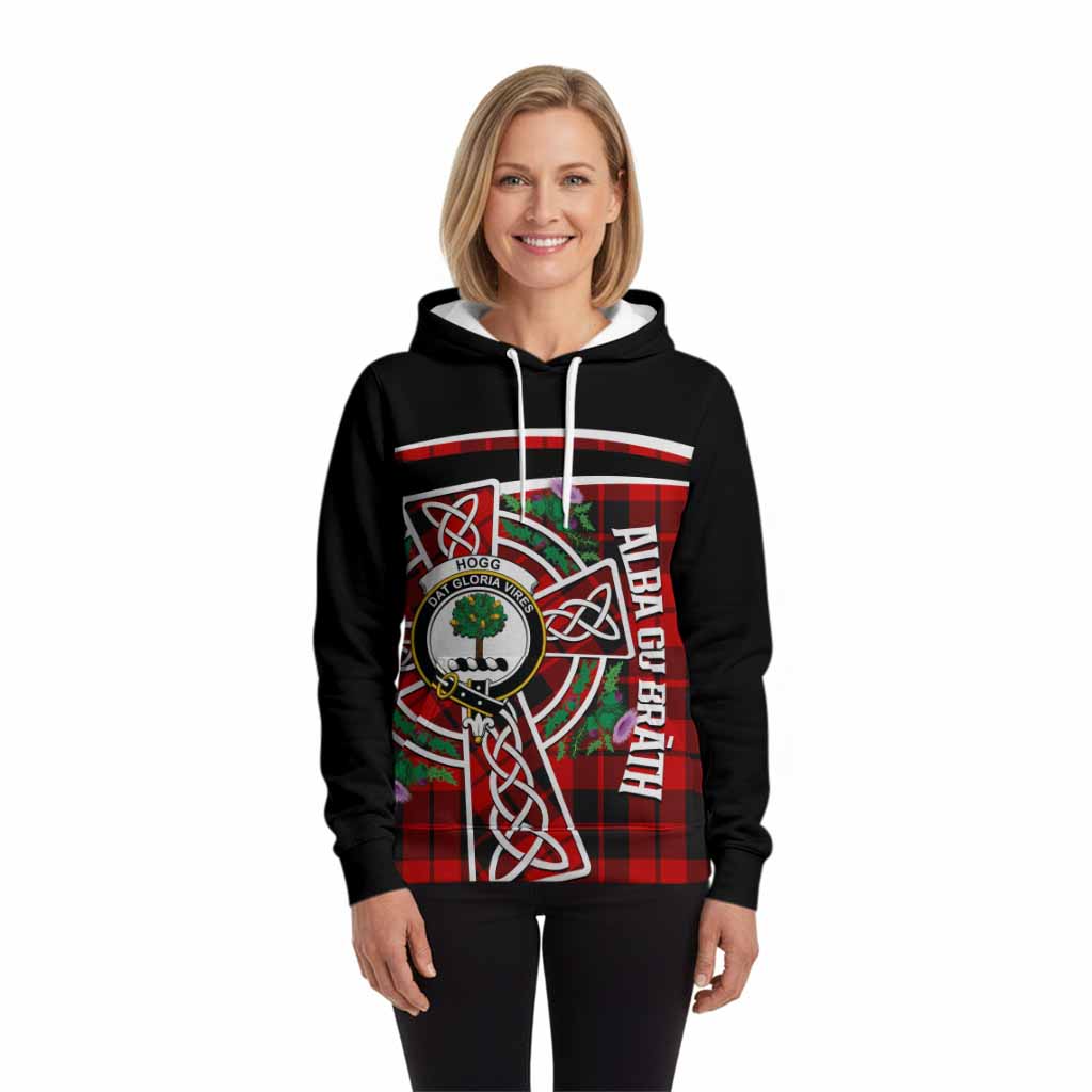 Hogg (Hog) Tartan Crest Hoodie Scottish Thistle Celtic Cross Alba Gu Brath