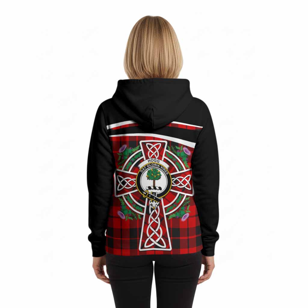 Hogg (Hog) Tartan Crest Hoodie Scottish Thistle Celtic Cross Alba Gu Brath