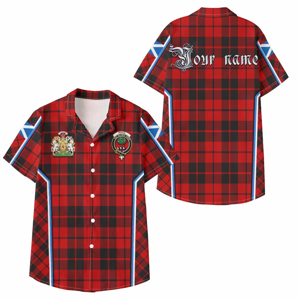 Hogg (Hog) Tartan Crest Kid Hawaiian Shirt Scotland Coat of Arm Flag Style - Tartan Vibes Clothing