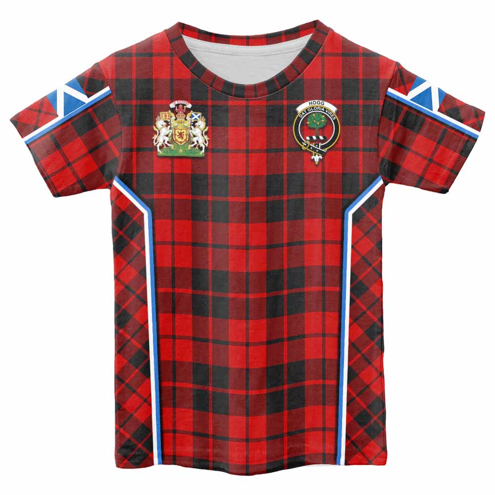Hogg (Hog) Tartan Crest Kid T-shirt Scotland Coat of Arm Flag Style - Tartan Vibes Clothing